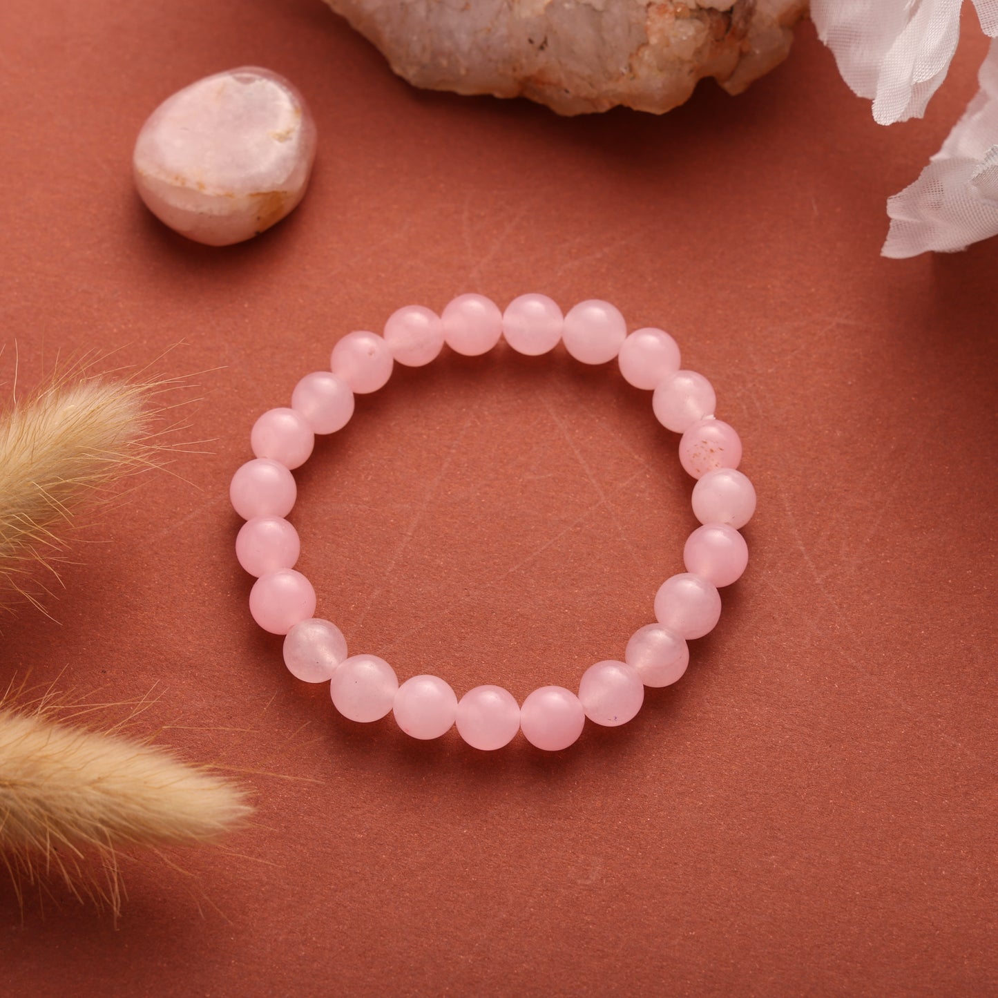 RK-Rose Quartz Natural Stone Balancing Bracelet