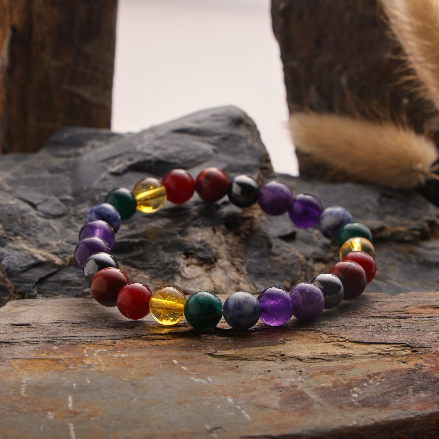 7-Chakra Natural Stone Balancing Bracelet