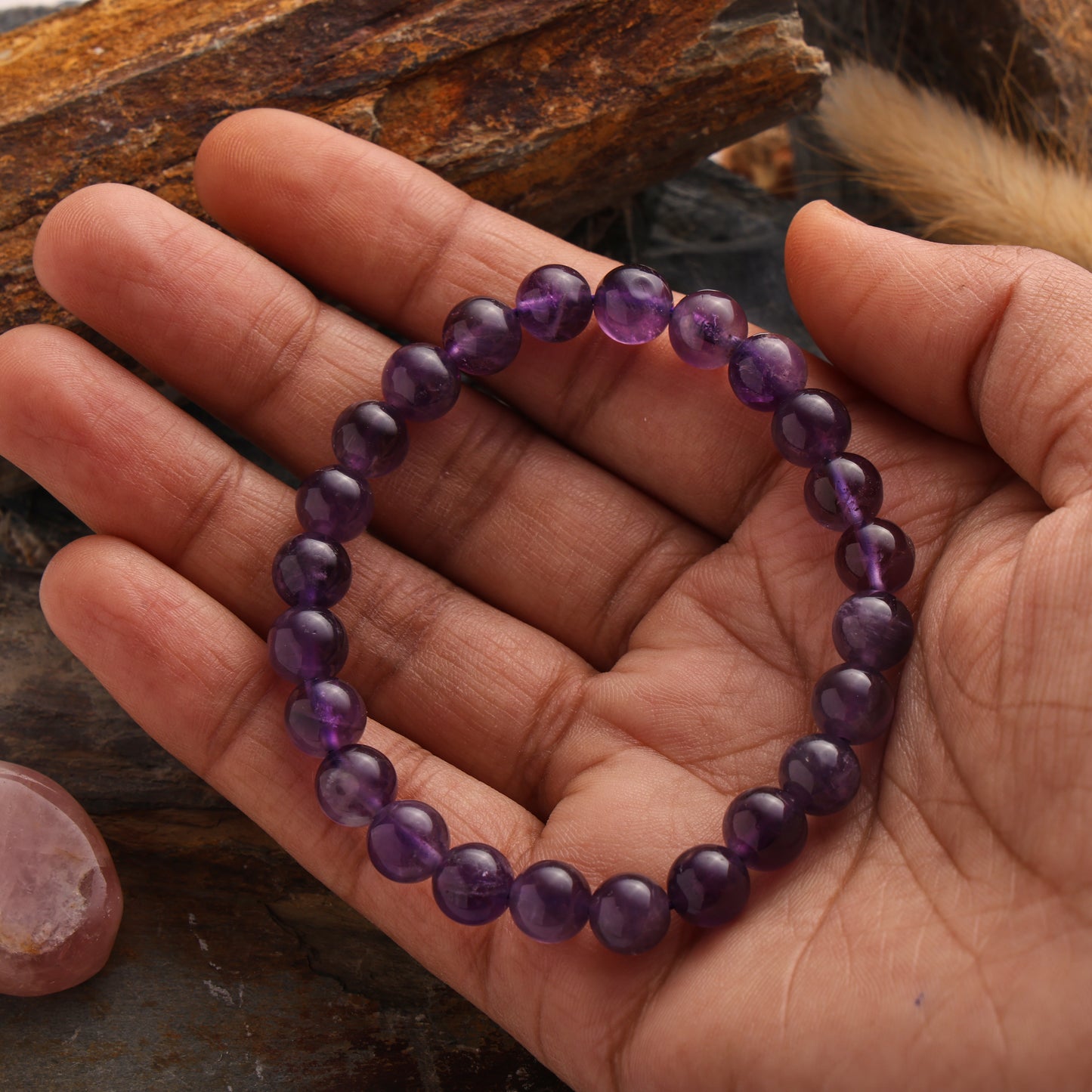 RK-Katela (Amethyst) Natural Stone Balancing Bracelet