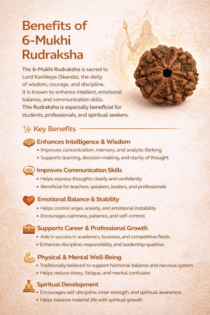 6 Mukhi Rudraksha: The Bead of Courage & Charm