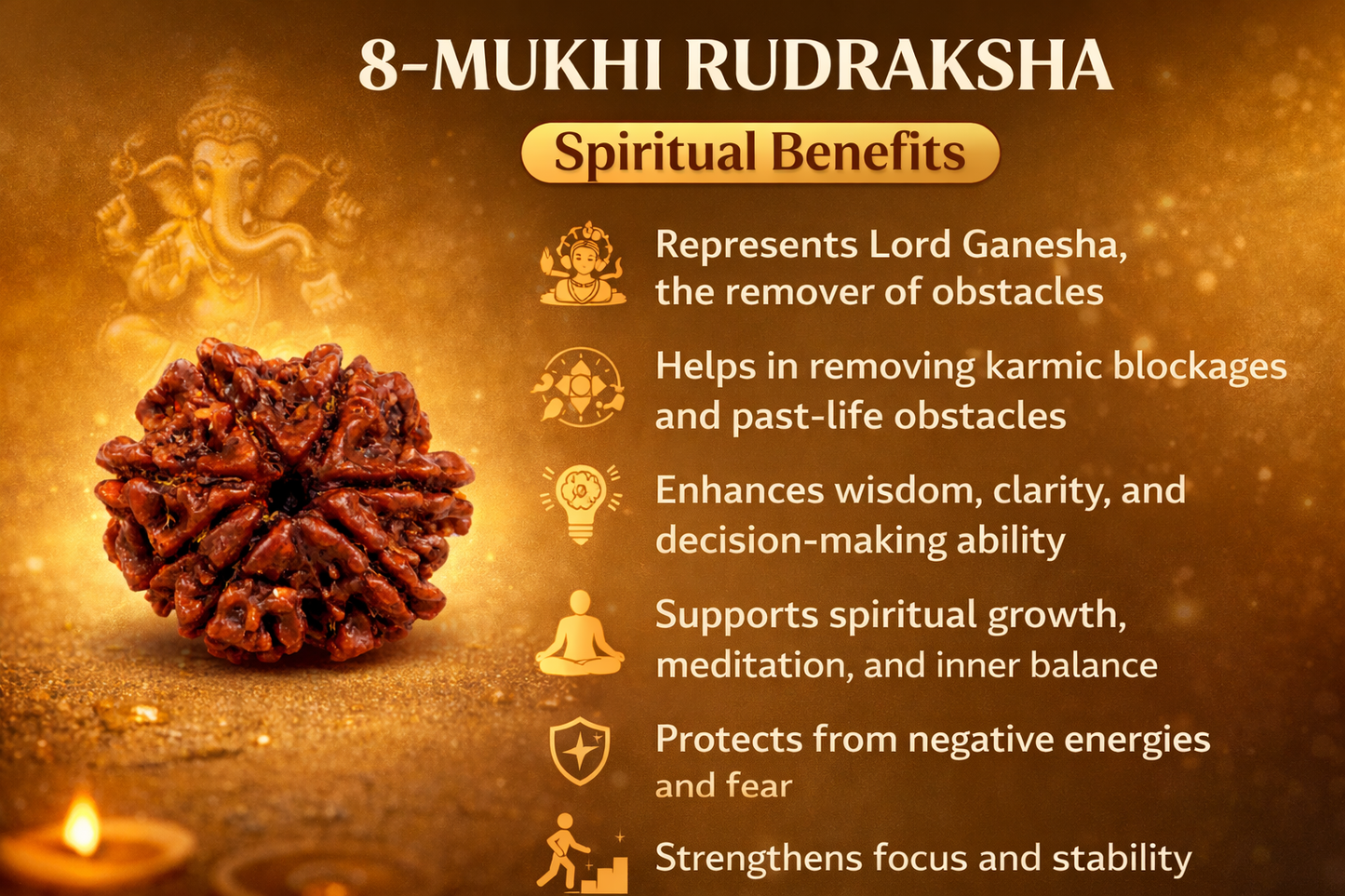 8 Mukhi Rudraksha: The Remover of Obstacles