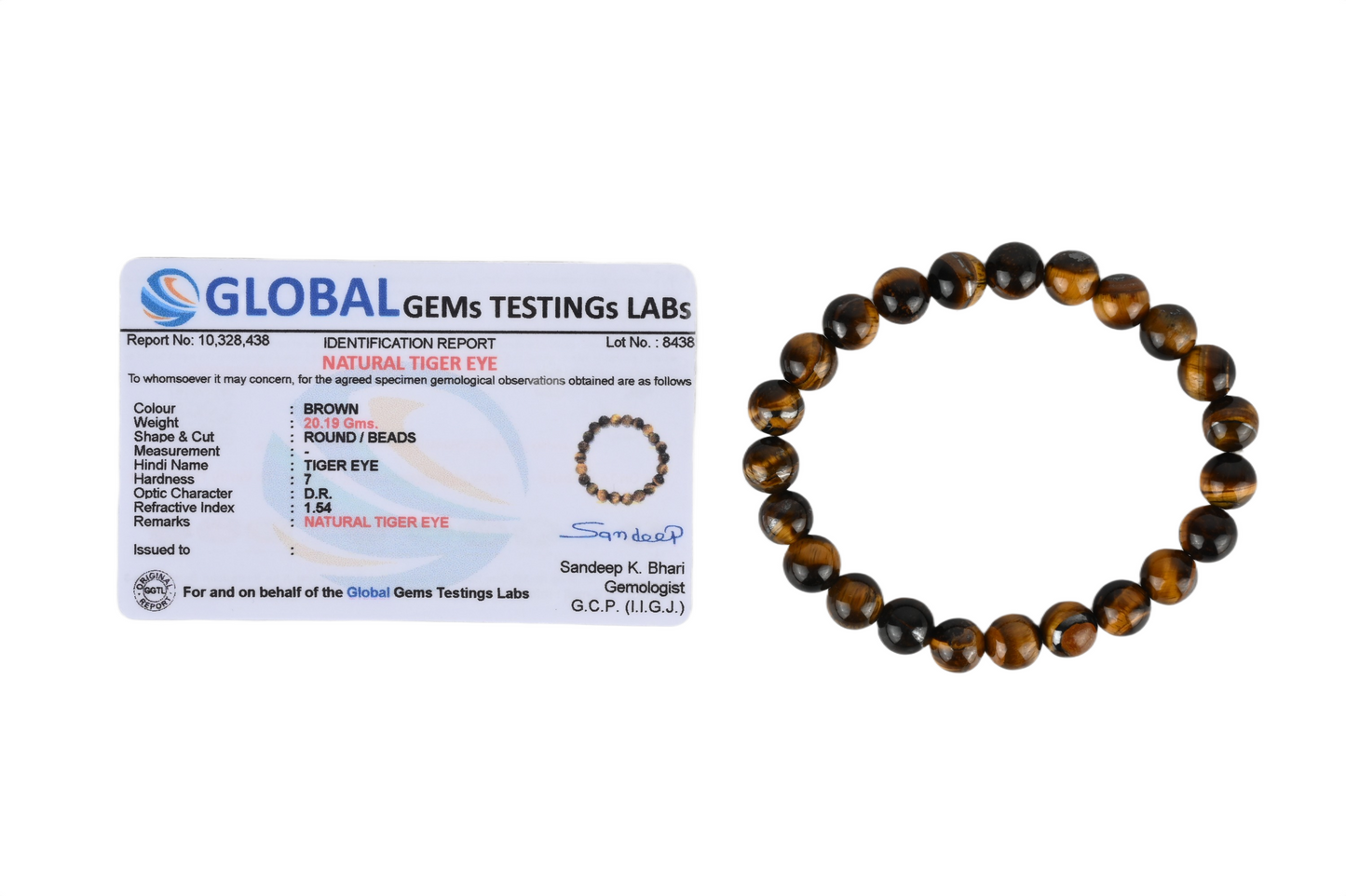 RK-Tiger Eye Natural Stone Balancing Bracelet