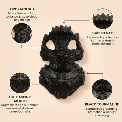 Handcrafted Black Kirtimukh Wall Hanging | Sacred Protective Vastu Decor for Home & Temple