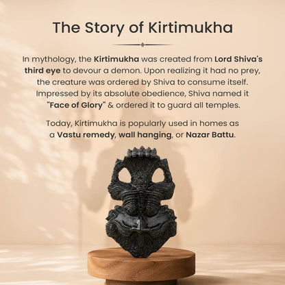 Handcrafted Black Kirtimukh Wall Hanging | Sacred Protective Vastu Decor for Home & Temple
