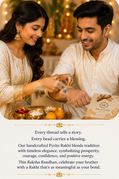Clear Quartz Rakhi – Natural Crystal Rakhi for Positivity, Clarity & Healing | RK Store