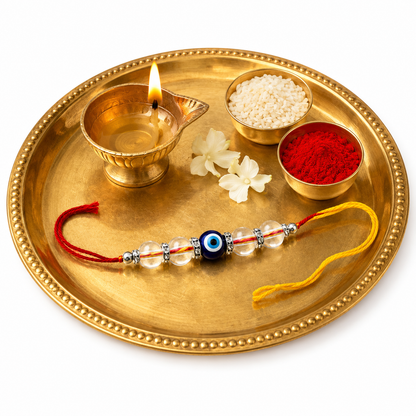 Clear Quartz Rakhi – Natural Crystal Rakhi for Positivity, Clarity & Healing | RK Store
