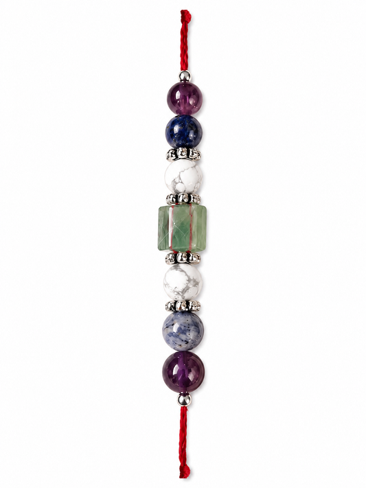Education Rakhi for Brother | Focus, Wisdom & Success Natural Stone Rakhi