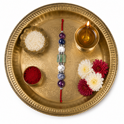 Education Rakhi for Brother | Focus, Wisdom & Success Natural Stone Rakhi