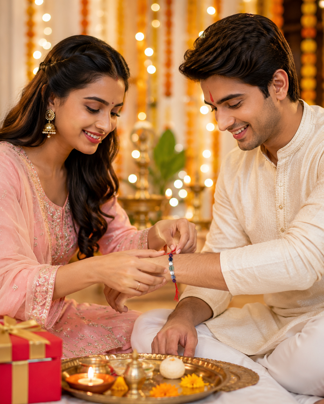 Education Rakhi for Brother | Focus, Wisdom & Success Natural Stone Rakhi