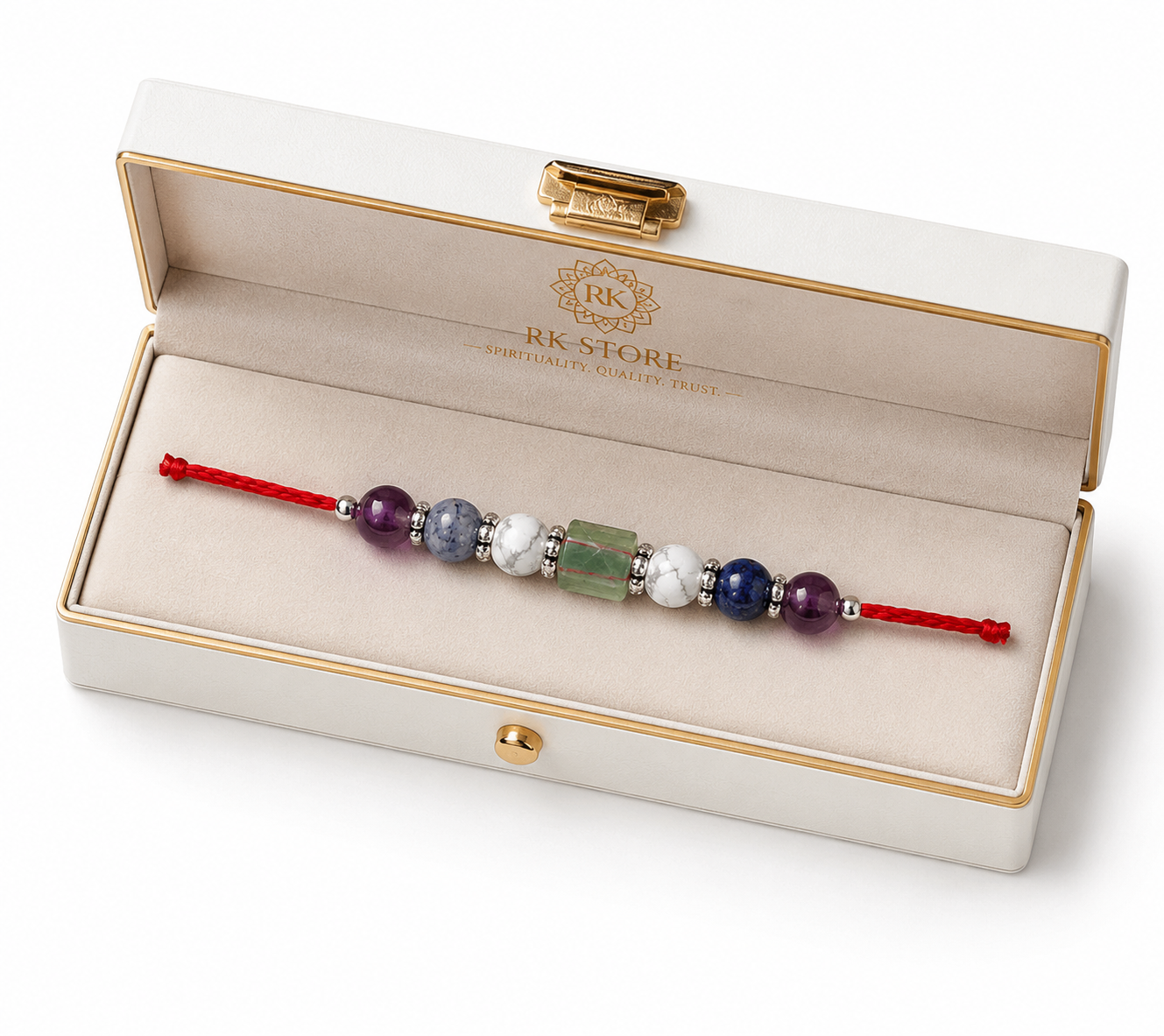 Education Rakhi for Brother | Focus, Wisdom & Success Natural Stone Rakhi