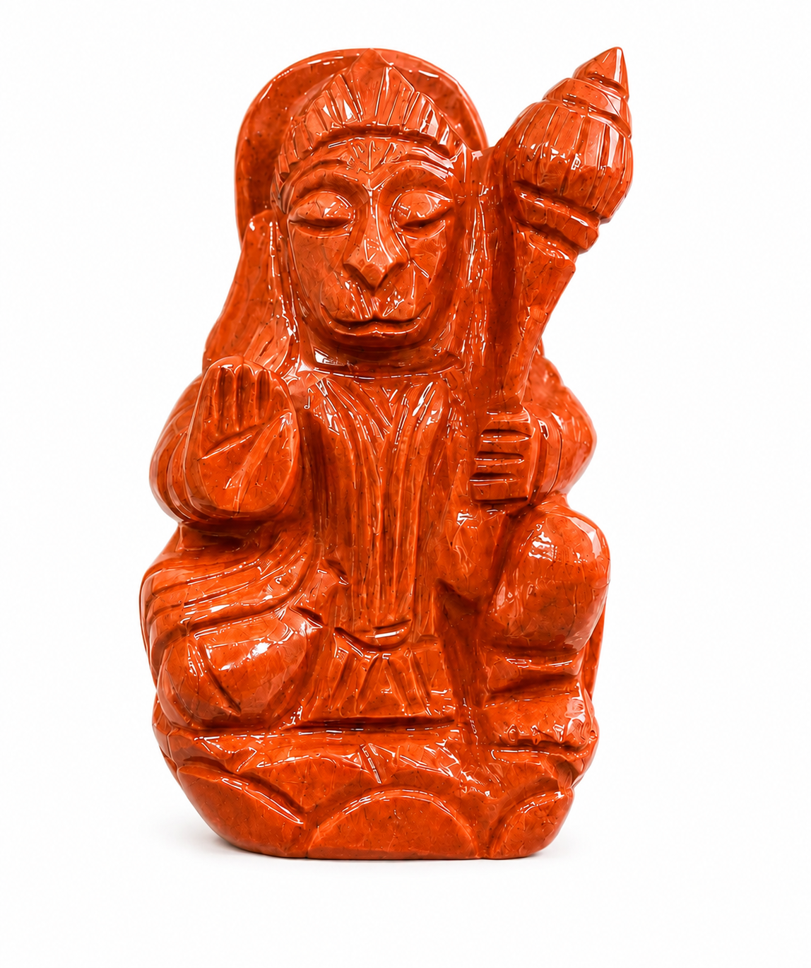 Premium Red Jasper Hanuman Ji Idol – Spiritual Strength, Protection & Devotion