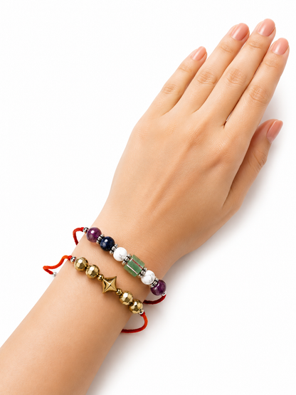 Education & Hematite Rakhi Combo | Premium Spiritual Rakhi Set