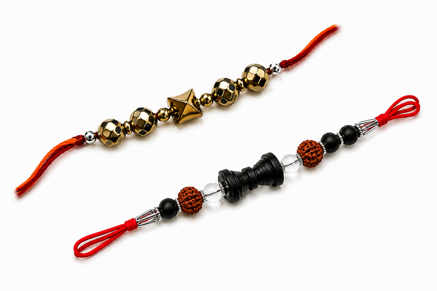 Golden Prosperity Rakhi Combo – Spiritual Protection & Success Rakhi Set