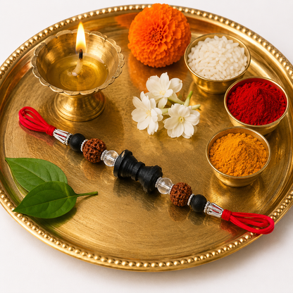 Karungali & Rudraksha Rakhi – Sacred Protection, Strength & Divine Blessings | RK Store