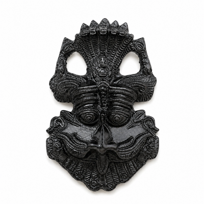 Handcrafted Black Kirtimukh Wall Hanging | Sacred Protective Vastu Decor for Home & Temple