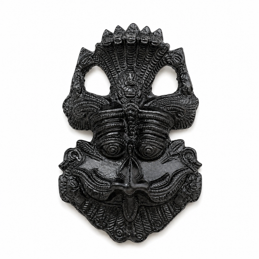 Handcrafted Black Kirtimukh Wall Hanging | Sacred Protective Vastu Decor for Home & Temple