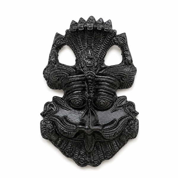 Handcrafted Black Kirtimukh Wall Hanging | Sacred Protective Vastu Decor for Home & Temple