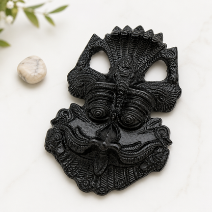 Handcrafted Black Kirtimukh Wall Hanging | Sacred Protective Vastu Decor for Home & Temple