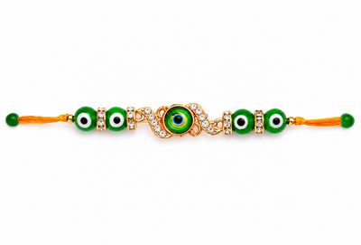 Morpankh (Peacock Feather) Evil Eye Rakhi – Divine Protection & Krishna Blessings