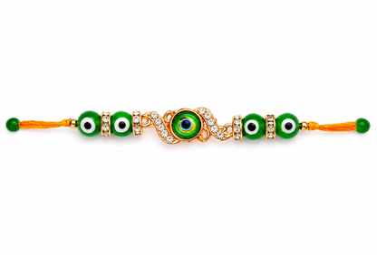 Morpankh (Peacock Feather) Evil Eye Rakhi – Divine Protection & Krishna Blessings