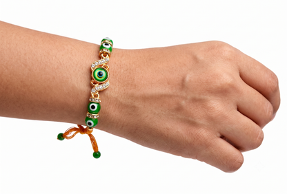 Morpankh (Peacock Feather) Evil Eye Rakhi – Divine Protection & Krishna Blessings