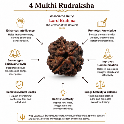4 Mukhi Rudraksha: The Bead of Wisdom