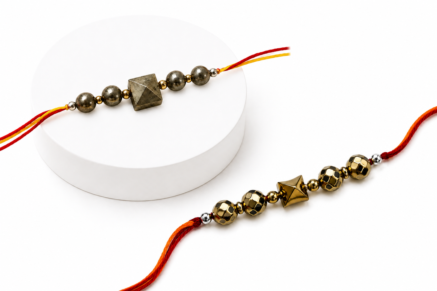 Pyrite & Hematite Rakhi Combo | Premium Spiritual Rakhi Set