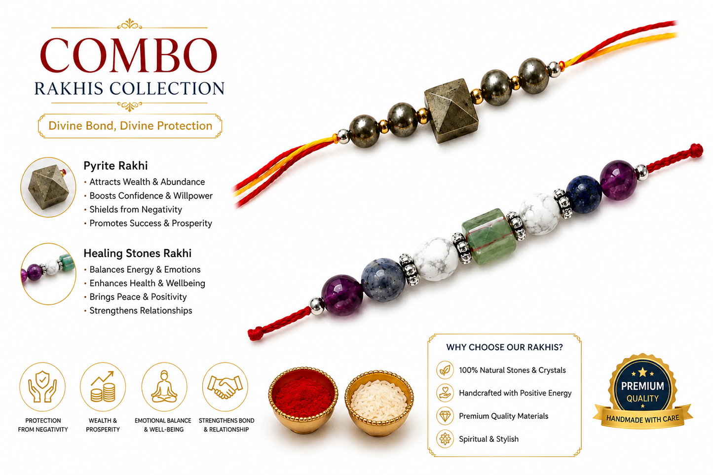 RK Store Divine Exclusive Rakhi Gift Set | Handmade Spiritual Rakhi Combo of 2