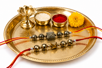 Pyrite & Hematite Rakhi Combo | Premium Spiritual Rakhi Set