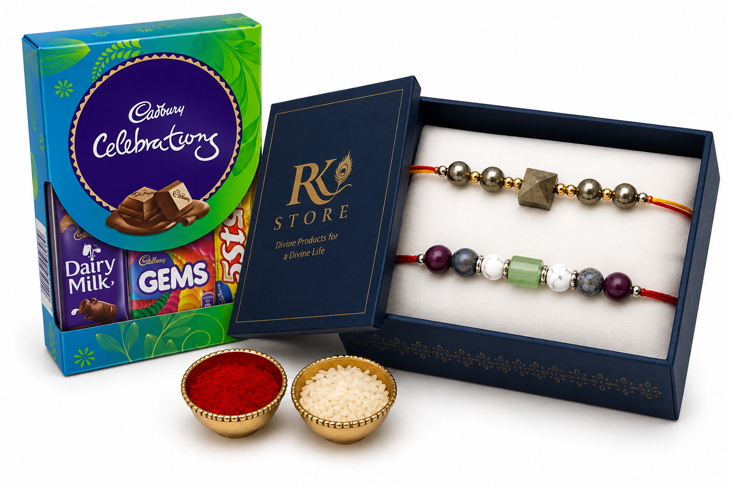 RK Store Divine Exclusive Rakhi Gift Set | Handmade Spiritual Rakhi Combo of 2