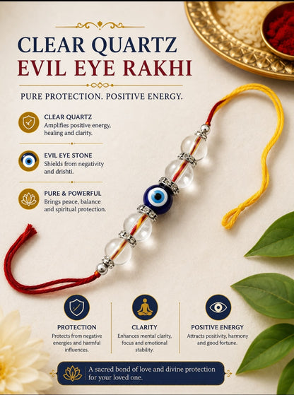 Clear Quartz Rakhi – Natural Crystal Rakhi for Positivity, Clarity & Healing | RK Store