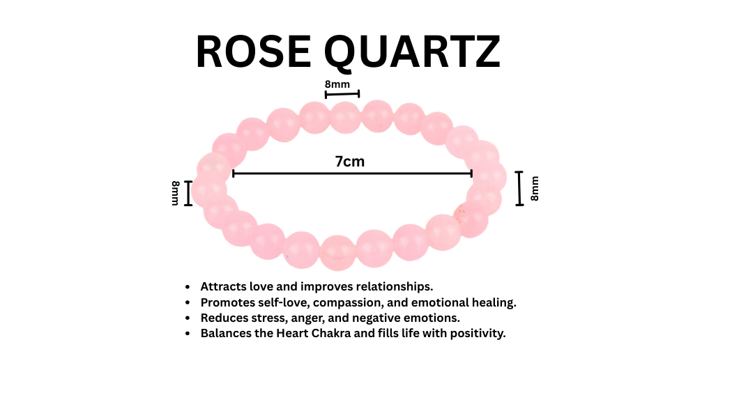 RK-Rose Quartz Natural Stone Balancing Bracelet